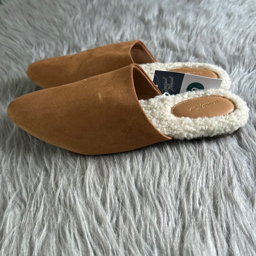 Universal Thread Mules Womens Size 9 Brown Slip On Lined Shoes Mule